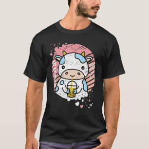 Camiseta Té de Boba de Vaca Bubble Tea Regalo para Mujere