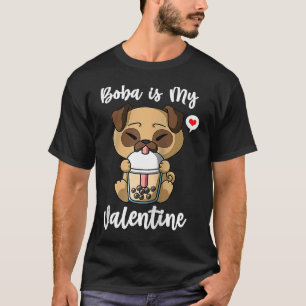 Camiseta Té de Boba es Mi Pug de San Valentín Perro Anti Sa