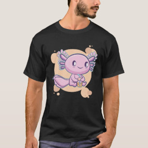 Camiseta Té de burbuja Axolotl Boba Leche Kawaii Anime Past
