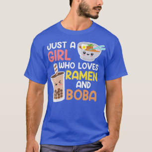 Camiseta Té de burbuja Boba y el Chica Ramen Japón