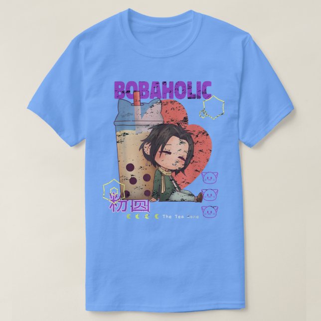 Camiseta Té de burbuja Bobaholic japonés Boba Tea Leche Ani (Diseño del anverso)