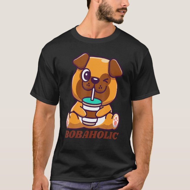Camiseta Té de burbuja Bobaholic Té de leche Boba japonés (Anverso)
