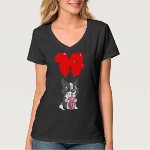 Camiseta Té de burbuja cachorro 14 cumpleaños niños globo P