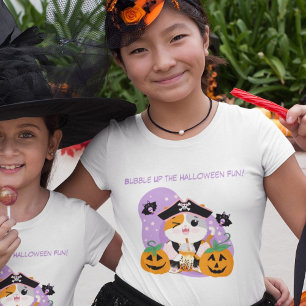 Camiseta Té de burbuja con el gato pirata Kawaii Fun Hallow