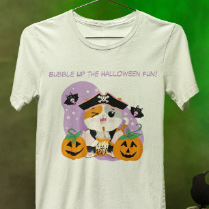 Camiseta Té de burbuja con el gato pirata Kawaii Fun Hallow