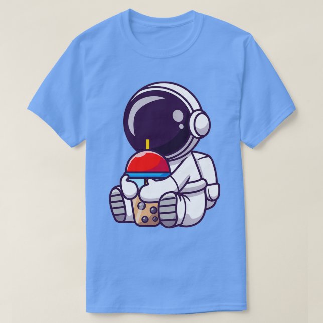 Camiseta Té De Burbuja Cubierta En El Espacio (Diseño del anverso)