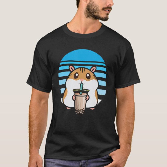 Camiseta Té de burbuja cutánea Hamster Boba Tea Fanatic Ham (Anverso)