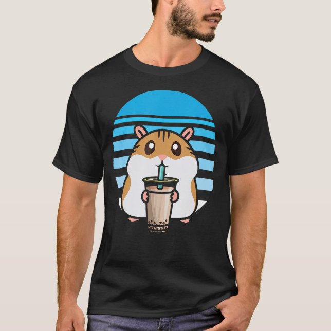 Camiseta Té de burbuja cutánea Hamster Boba Tea Fanatic Ham (Anverso)