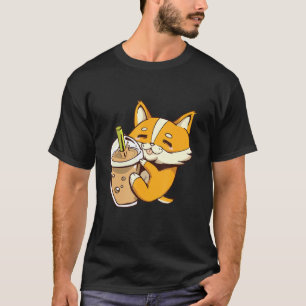 Camiseta Té de burbuja Cute Corgi Perro Cachorro Boba Té Du