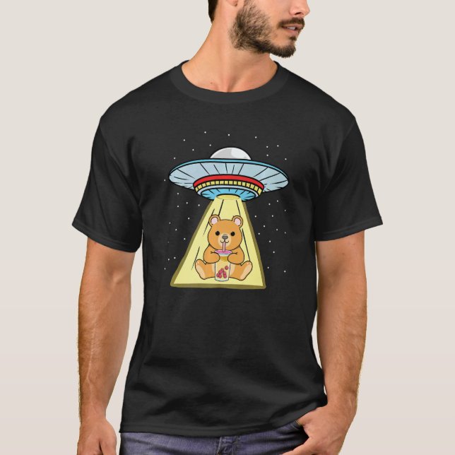 Camiseta Té De Burbuja De Beber De Oso De Ufo (Anverso)