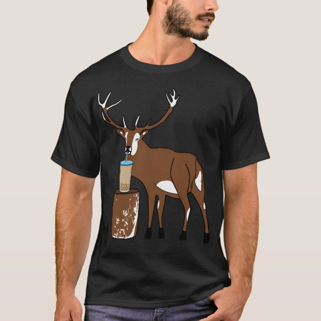 Camiseta Té de burbuja de bebida de reno (Anverso)