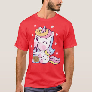 Camiseta Té de burbuja de bebida de unicornio