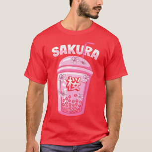Camiseta Té de burbuja de cerezo sakura para culto japonés