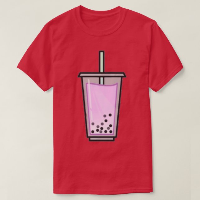 Camiseta Té de burbuja de fresa (Diseño del anverso)