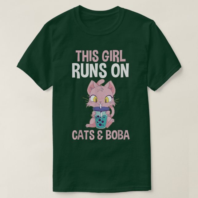 Camiseta Té de burbuja de gatos 712 (Diseño del anverso)