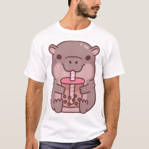 Camiseta Té de burbuja de la bebida de Hippo