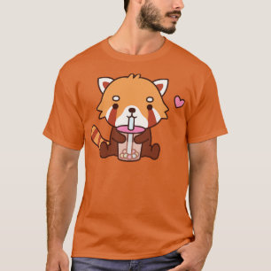 Camiseta Té de burbuja de panda roja picada 1