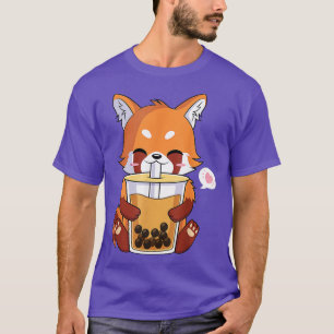 Camiseta Té de burbuja de panda rojo picado