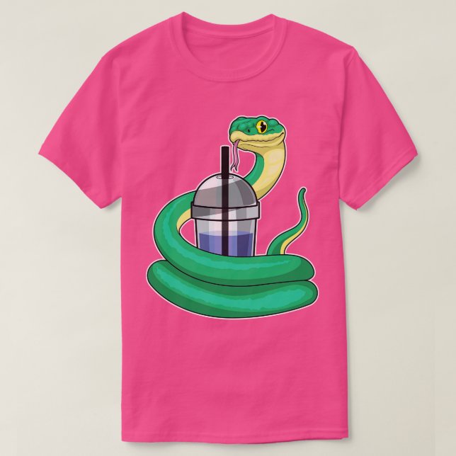 Camiseta Té de burbuja de serpientes (Diseño del anverso)