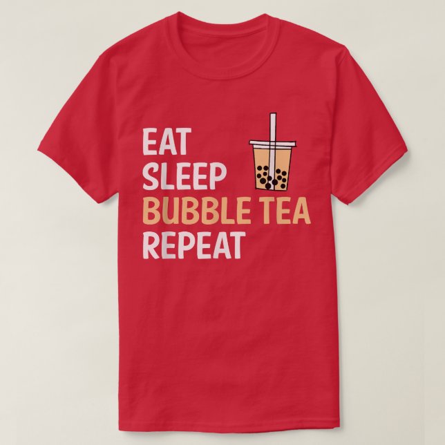 Camiseta Té de burbuja de sueño de incandescencia de repito (Diseño del anverso)