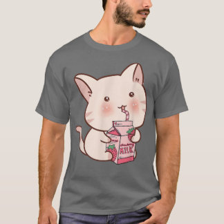 Camiseta Té de burbuja de té Boba de gato Anime Kawaii Neko