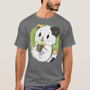 Camiseta Té de burbuja de té Boba Tea de gato Anime Kawaii 