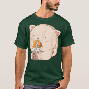 Camiseta Té de burbuja de té Boba Tea de gato Anime Kawaii 