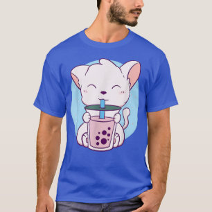 Camiseta Té de burbuja de té Boba Tea de gato Anime Kawaii 