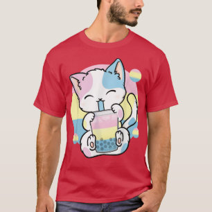 Camiseta Té de burbuja de té Boba Tea de gato Anime Kawaii