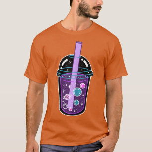 Camiseta Té de burbuja de té de Boba de espacio Anime Kawai
