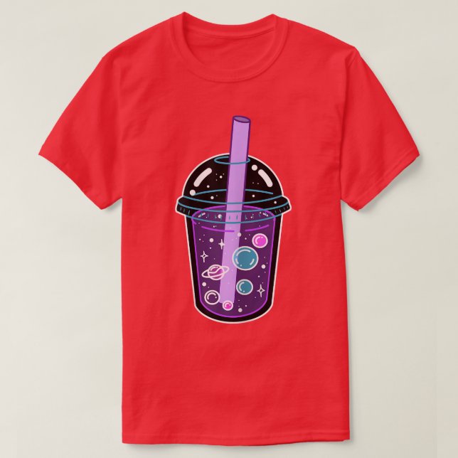 Camiseta Té de burbuja de té de Boba de espacio Anime Kawai (Diseño del anverso)