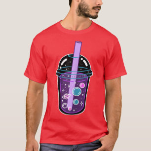 Camiseta Té de burbuja de té de Boba de espacio Anime Kawai