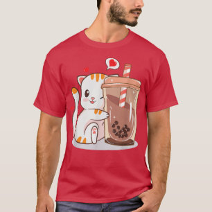 Camiseta Té de burbuja de té de Boba Tea Anime Kawaii Neko 