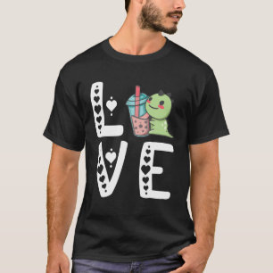 Camiseta Té de burbuja dinosaurios Cute Boba Tea Dino Lover