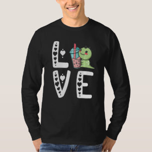 Camiseta Té de burbuja dinosaurios Cute Boba Tea Dino Sweet