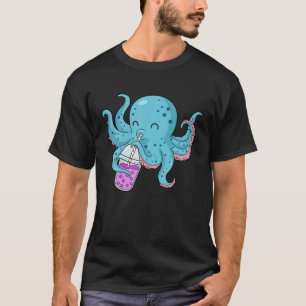 Camiseta Té de burbuja hombres Octopus Boba Tea T Mujeres B