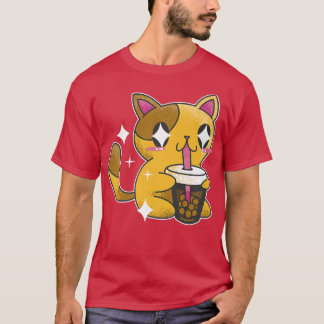 Camiseta Té de burbuja Kitty Kawaii Boba Tea Cat 471