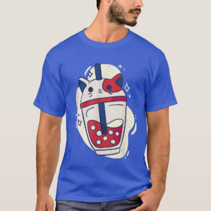 Camiseta Té de burbuja lindo gato blanco Fundido Gato Gatos