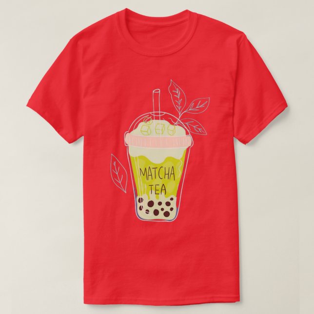 Camiseta té de burbuja matcha 4 (Diseño del anverso)