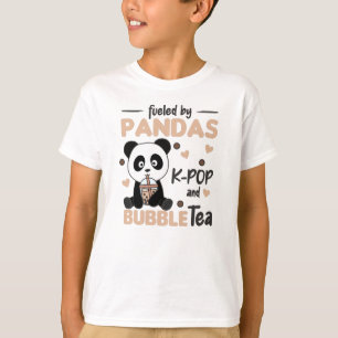Camiseta Té De Burbuja Panda Chocolate K-Pop Y Boba