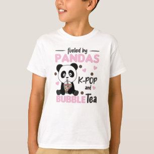 Camiseta Té De Burbuja Panda Chocolate K-Pop Y Boba