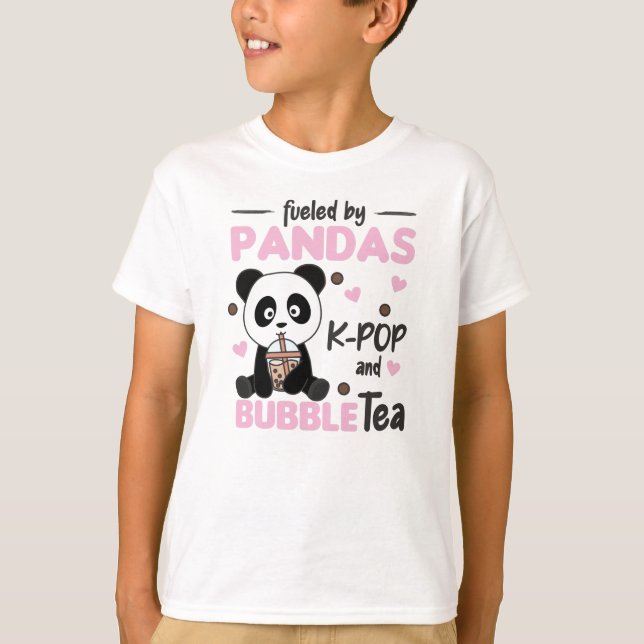 Camiseta Té De Burbuja Panda Chocolate K-Pop Y Boba (Anverso)