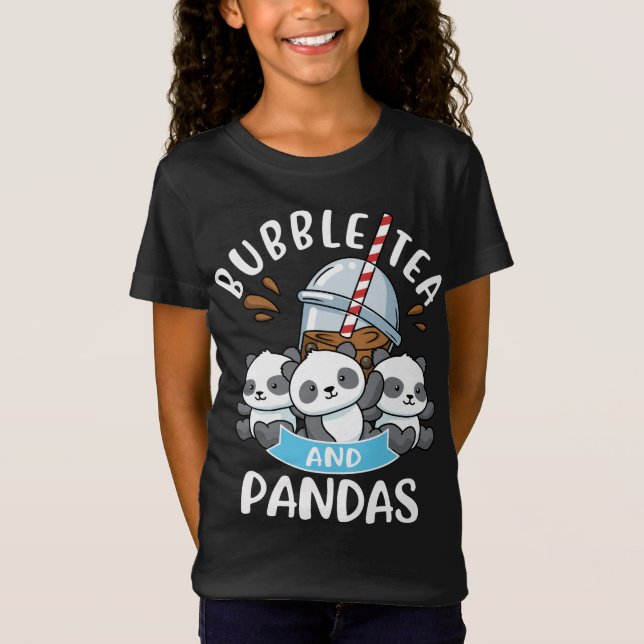 Camiseta Té de burbuja Panda Regalo Chicas Boba Tea Bubble  (Anverso)