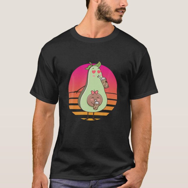 Camiseta Té de burbuja retro Kawaii Av. de té japonés lindo (Anverso)