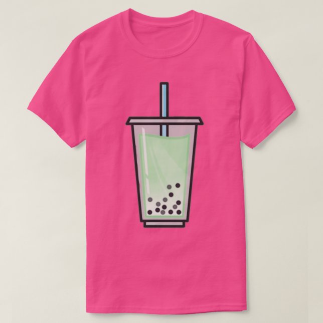 Camiseta Té de burbuja verde 2 (Diseño del anverso)