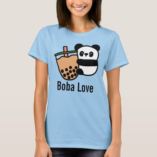Camiseta Té de burbuja y oso panda (Anverso)