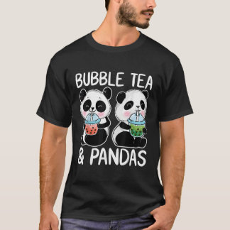 Camiseta Té De Burbuja Y Pandas Boba Tea Kawaii Panda