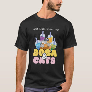 Camiseta Té De Burbuja Y Regalo De Gato Para Boba Té Y Cat