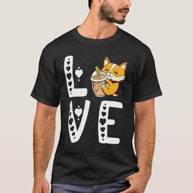 Camiseta Té de burbujas Corgi perro tapioca perla Boba té b (Anverso)