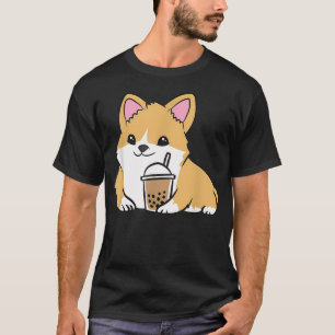 Camiseta Té de burbujas Corgi Welsh Corgi Pearl Milk Tea